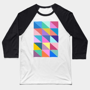 Abstract Triangle Patchwork Baseball T-Shirt